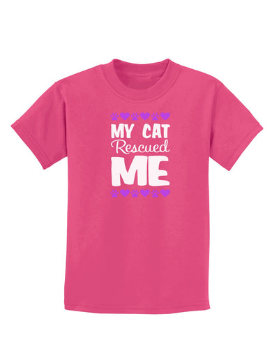 My Cat Rescued Me Childrens Dark T-Shirt-Childrens T-Shirt-TooLoud-Sangria-X-Small-Davson Sales