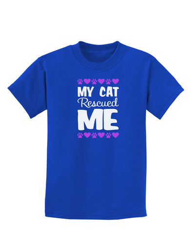 My Cat Rescued Me Childrens Dark T-Shirt-Childrens T-Shirt-TooLoud-Royal-Blue-X-Small-Davson Sales