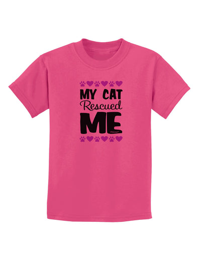 My Cat Rescued Me Childrens T-Shirt-Childrens T-Shirt-TooLoud-Sangria-X-Small-Davson Sales