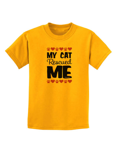 My Cat Rescued Me Childrens T-Shirt-Childrens T-Shirt-TooLoud-Gold-X-Small-Davson Sales