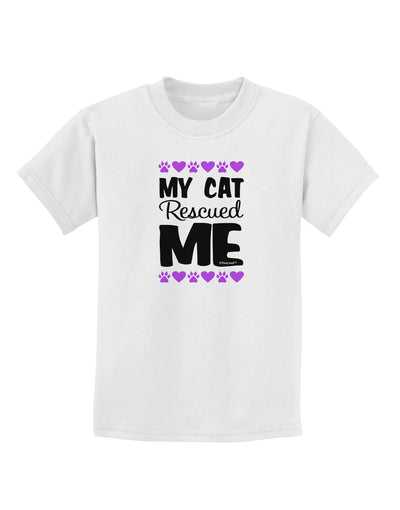 My Cat Rescued Me Childrens T-Shirt-Childrens T-Shirt-TooLoud-White-X-Small-Davson Sales