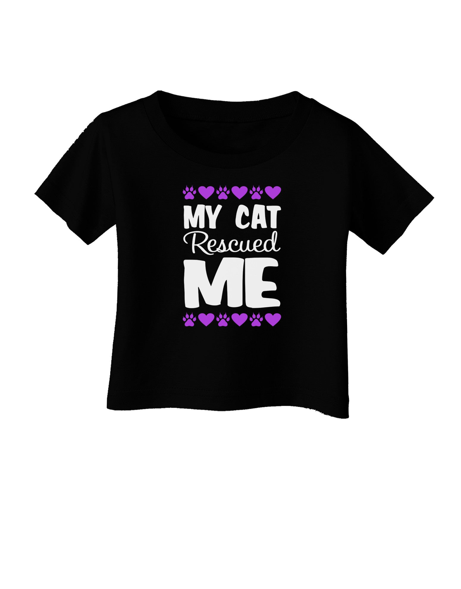 My Cat Rescued Me Infant T-Shirt Dark-Infant T-Shirt-TooLoud-Black-06-Months-Davson Sales