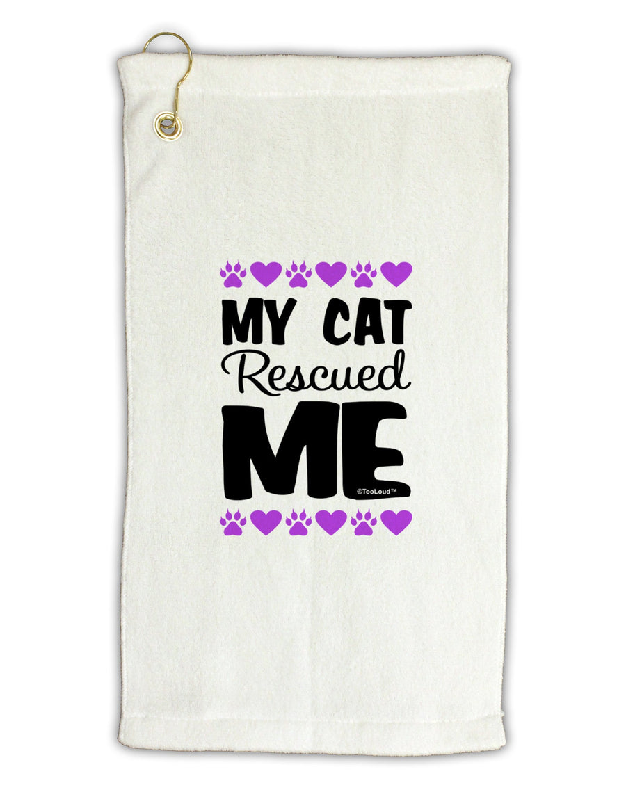 My Cat Rescued Me Micro Terry Gromet Golf Towel 16 x 25 inch-Golf Towel-TooLoud-White-Davson Sales