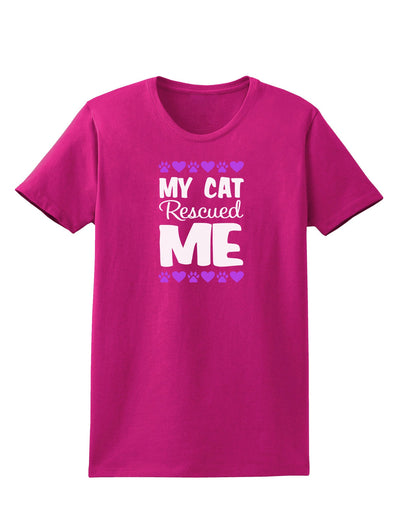 My Cat Rescued Me Womens Dark T-Shirt-TooLoud-Hot-Pink-Small-Davson Sales