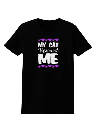 My Cat Rescued Me Womens Dark T-Shirt-TooLoud-Black-X-Small-Davson Sales