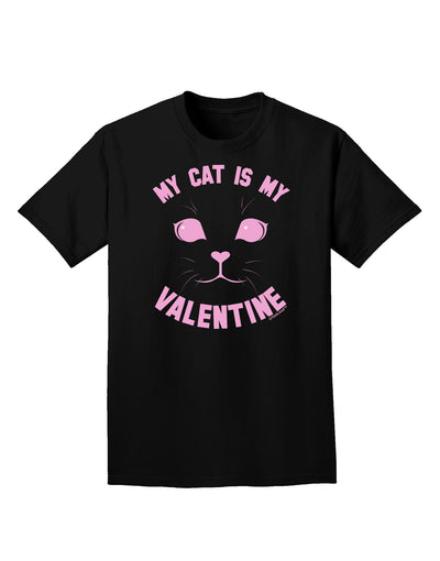 My Cat is my Valentine Adult Dark T-Shirt-Mens T-Shirt-TooLoud-Black-Small-Davson Sales