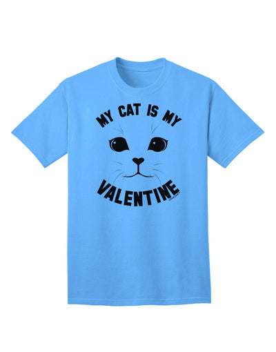 My Cat is my Valentine Adult T-Shirt-Mens T-Shirt-TooLoud-Aquatic-Blue-Small-Davson Sales