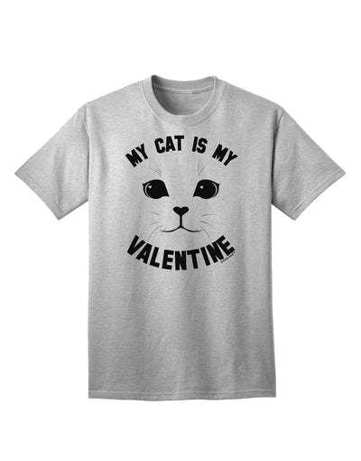 My Cat is my Valentine Adult T-Shirt-Mens T-Shirt-TooLoud-AshGray-Small-Davson Sales