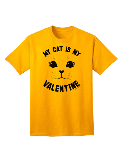 My Cat is my Valentine Adult T-Shirt-Mens T-Shirt-TooLoud-Gold-Small-Davson Sales