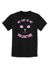 My Cat is my Valentine Childrens Dark T-Shirt-Childrens T-Shirt-TooLoud-Black-X-Small-Davson Sales