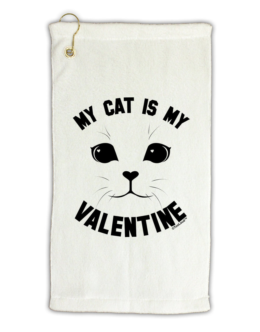 My Cat is my Valentine Micro Terry Gromet Golf Towel 16 x 25 inch by TooLoud-Golf Towel-TooLoud-White-Davson Sales
