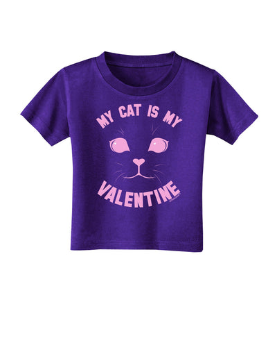 My Cat is my Valentine Toddler T-Shirt Dark by-Toddler T-Shirt-TooLoud-Purple-2T-Davson Sales