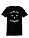 My Cat is my Valentine Womens Dark T-Shirt-TooLoud-Black-X-Small-Davson Sales