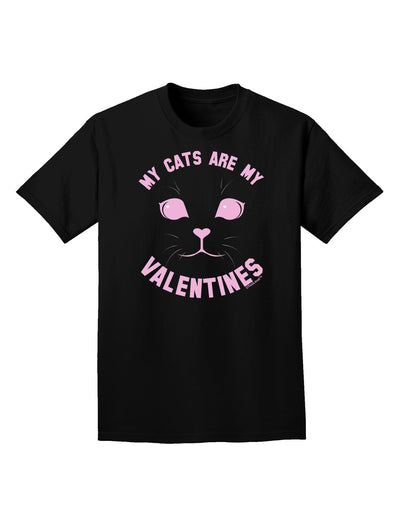 My Cats are my Valentines Adult Dark T-Shirt-Mens T-Shirt-TooLoud-Black-Small-Davson Sales