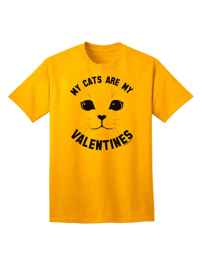 My Cats are my Valentines Adult T-Shirt-Mens T-Shirt-TooLoud-Gold-Small-Davson Sales