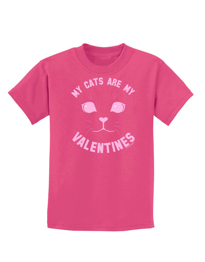 My Cats are my Valentines Childrens Dark T-Shirt-Childrens T-Shirt-TooLoud-Sangria-X-Small-Davson Sales