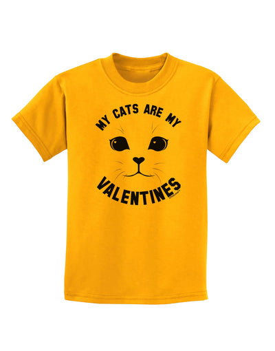 My Cats are my Valentines Childrens T-Shirt-Childrens T-Shirt-TooLoud-Gold-X-Small-Davson Sales