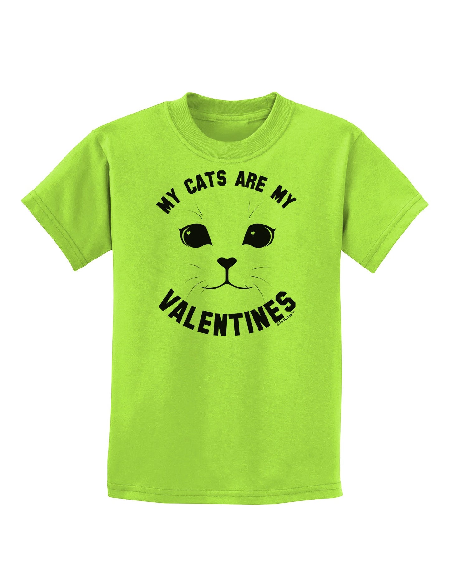 My Cats are my Valentines Childrens T-Shirt-Childrens T-Shirt-TooLoud-Lime-Green-X-Small-Davson Sales