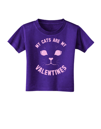 My Cats are my Valentines Toddler T-Shirt Dark by-Toddler T-Shirt-TooLoud-Purple-2T-Davson Sales