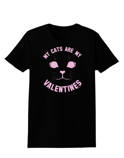 My Cats are my Valentines Womens Dark T-Shirt-TooLoud-Black-X-Small-Davson Sales