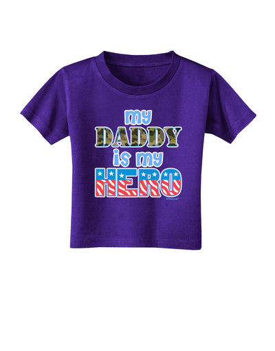 My Daddy is My Hero - Armed Forces - Blue Toddler T-Shirt Dark by TooLoud-Toddler T-Shirt-TooLoud-Purple-2T-Davson Sales