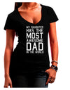 My Daughter Has the Most Awesome Dad in the World Juniors V-Neck Dark T-Shirt-Womens V-Neck T-Shirts-TooLoud-Black-Juniors Fitted Small-Davson Sales