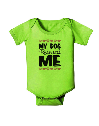 My Dog Rescued Me Baby Romper Bodysuit-Baby Romper-TooLoud-Lime-06-Months-Davson Sales