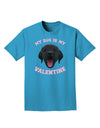 My Dog is my Valentine Black Adult Dark T-Shirt-Mens T-Shirt-TooLoud-Turquoise-Small-Davson Sales