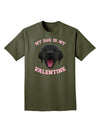 My Dog is my Valentine Black Adult Dark T-Shirt-Mens T-Shirt-TooLoud-Military-Green-Small-Davson Sales