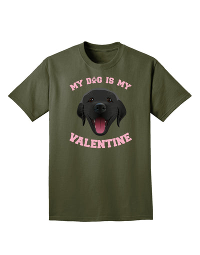 My Dog is my Valentine Black Adult Dark T-Shirt-Mens T-Shirt-TooLoud-Military-Green-Small-Davson Sales