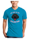 My Dog is my Valentine Black Adult Dark V-Neck T-Shirt-TooLoud-Turquoise-Small-Davson Sales