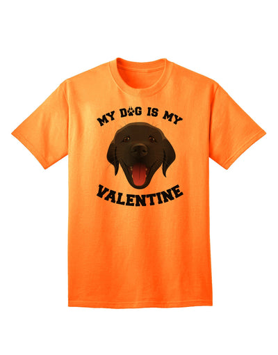 My Dog is my Valentine Black Adult T-Shirt-Mens T-Shirt-TooLoud-Neon-Orange-Small-Davson Sales