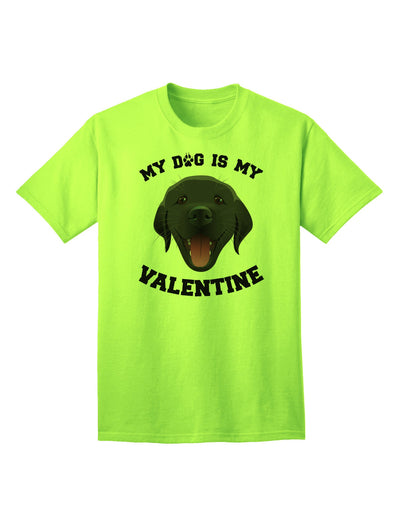 My Dog is my Valentine Black Adult T-Shirt-Mens T-Shirt-TooLoud-Neon-Green-Small-Davson Sales