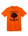 My Dog is my Valentine Black Adult T-Shirt-Mens T-Shirt-TooLoud-Orange-Small-Davson Sales