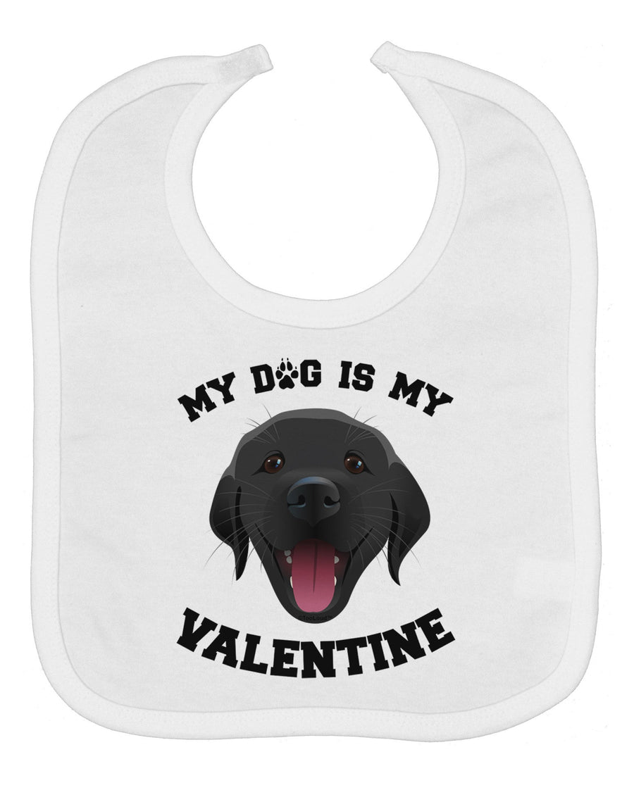 My Dog is my Valentine Black Baby Bib