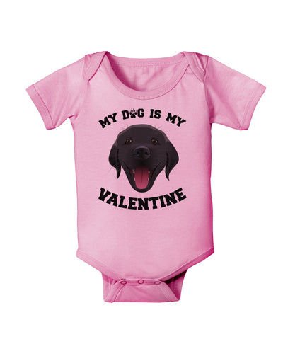 My Dog is my Valentine Black Baby Romper Bodysuit-Baby Romper-TooLoud-Pink-06-Months-Davson Sales