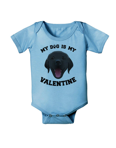 My Dog is my Valentine Black Baby Romper Bodysuit-Baby Romper-TooLoud-LightBlue-06-Months-Davson Sales