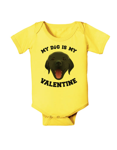 My Dog is my Valentine Black Baby Romper Bodysuit-Baby Romper-TooLoud-Yellow-06-Months-Davson Sales