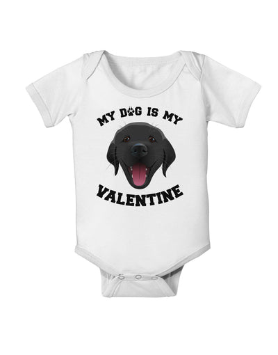 My Dog is my Valentine Black Baby Romper Bodysuit-Baby Romper-TooLoud-White-06-Months-Davson Sales