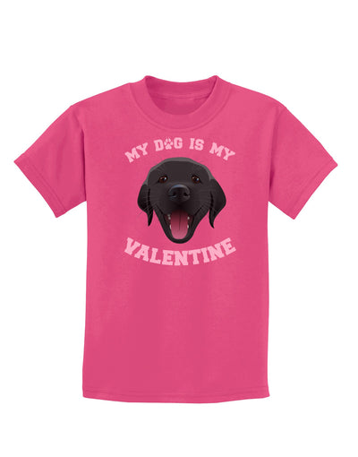 My Dog is my Valentine Black Childrens Dark T-Shirt-Childrens T-Shirt-TooLoud-Sangria-X-Small-Davson Sales