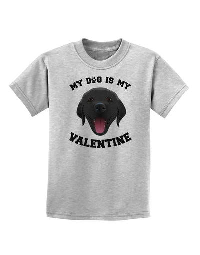 My Dog is my Valentine Black Childrens T-Shirt-Childrens T-Shirt-TooLoud-AshGray-X-Small-Davson Sales