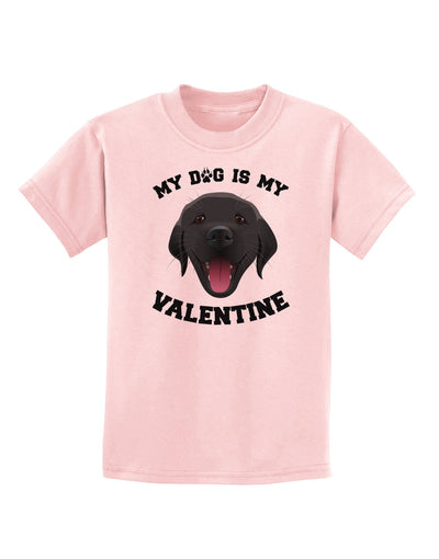 My Dog is my Valentine Black Childrens T-Shirt-Childrens T-Shirt-TooLoud-PalePink-X-Small-Davson Sales