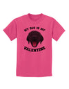 My Dog is my Valentine Black Childrens T-Shirt-Childrens T-Shirt-TooLoud-Sangria-X-Small-Davson Sales