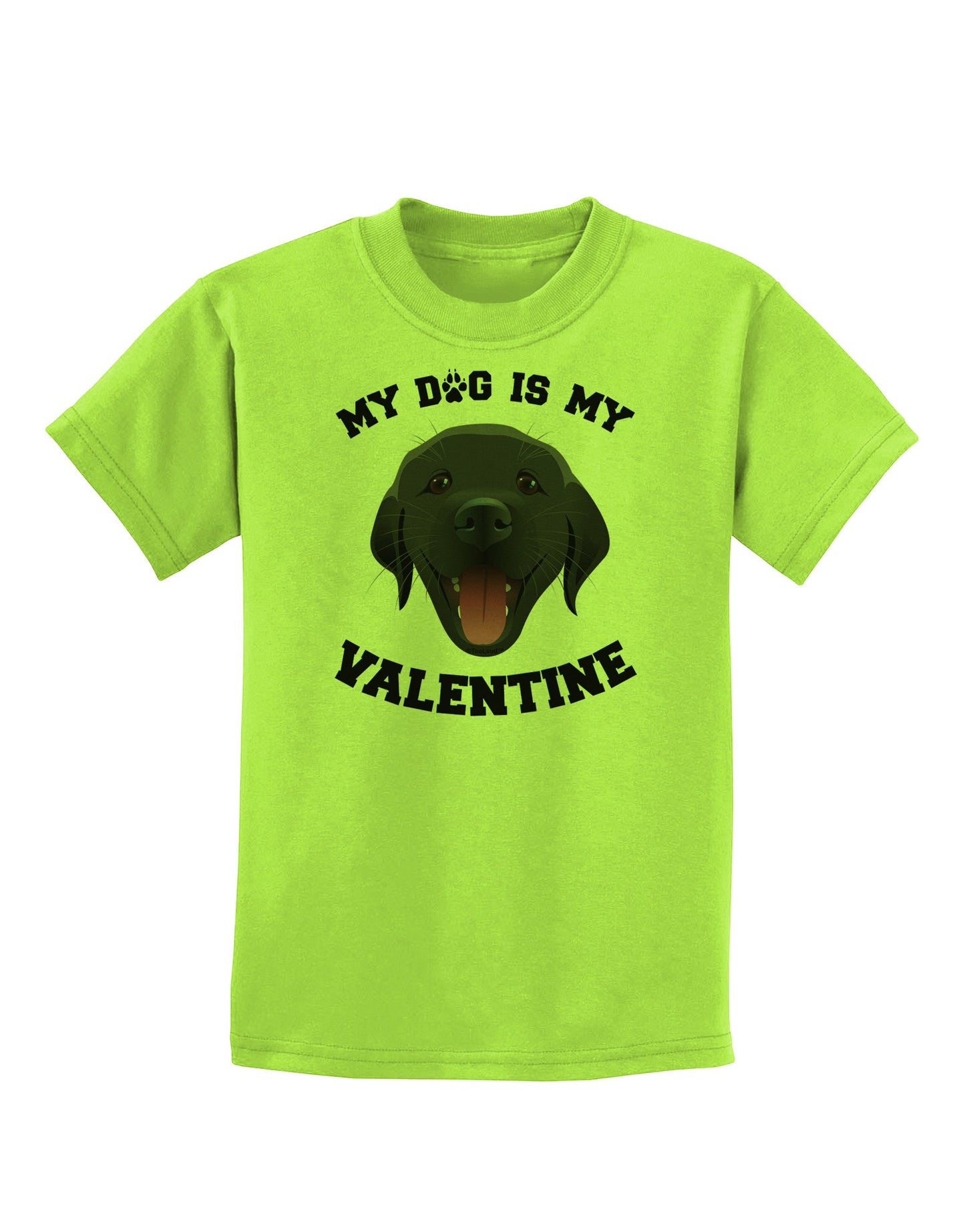 My Dog is my Valentine Black Childrens T-Shirt-Childrens T-Shirt-TooLoud-Lime-Green-X-Small-Davson Sales