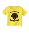 My Dog is my Valentine Black Infant T-Shirt-Infant T-Shirt-TooLoud-Yellow-06-Months-Davson Sales