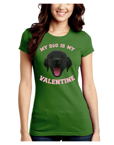 My Dog is my Valentine Black Juniors Petite Crew Dark T-Shirt-T-Shirts Juniors Tops-TooLoud-Kiwi-Green-Juniors Fitted Small-Davson Sales