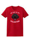 My Dog is my Valentine Black Womens Dark T-Shirt-TooLoud-Red-X-Small-Davson Sales