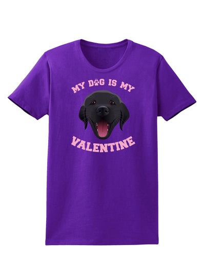 My Dog is my Valentine Black Womens Dark T-Shirt-TooLoud-Purple-X-Small-Davson Sales