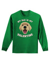 My Dog is my Valentine Gold Yellow Adult Long Sleeve Dark T-Shirt-TooLoud-Kelly-Green-Small-Davson Sales