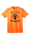 My Dog is my Valentine Gold Yellow Adult T-Shirt-Mens T-Shirt-TooLoud-Neon-Orange-Small-Davson Sales